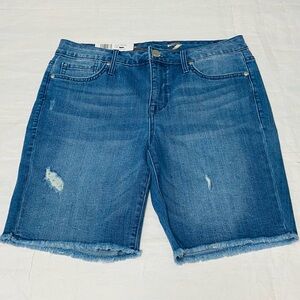 NWT Seven7 Sunset Bermuda Fray Stretch Denim Jean Shorts - Size 6 - Seven 7